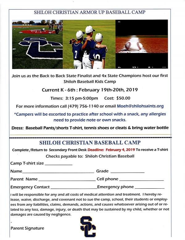 Elementary Baseball Camp Opportunity 2019 copy
