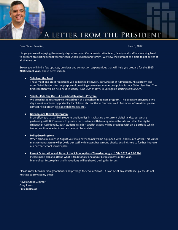 PresidentLetter
